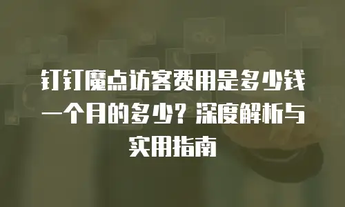 钉钉魔点访客费用是多少钱一个月的多少？深度解析与实用指南