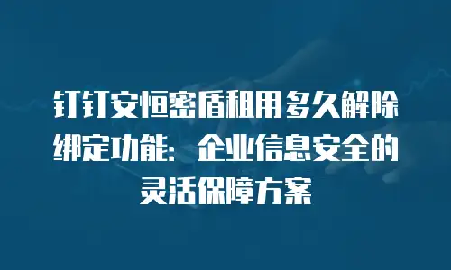 钉钉安恒密盾租用多久解除绑定功能：企业信息安全的灵活保障方案