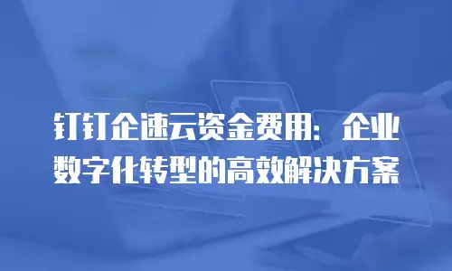 钉钉企速云资金费用：企业数字化转型的高效解决方案