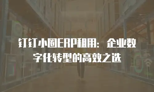 钉钉小圈ERP租用：企业数字化转型的高效之选