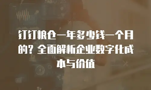 钉钉粮仓一年多少钱一个月的？全面解析企业数字化成本与价值