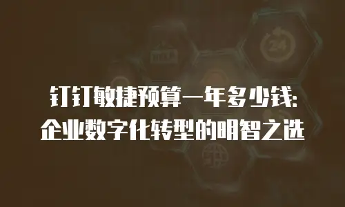 钉钉敏捷预算一年多少钱：企业数字化转型的明智之选