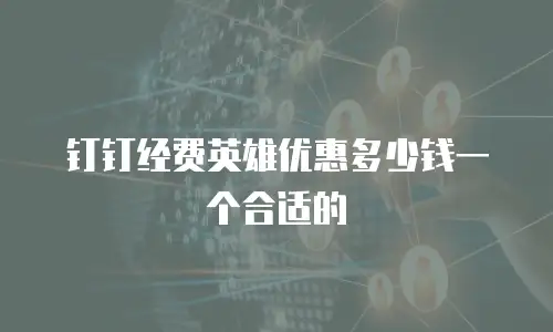 钉钉经费英雄优惠多少钱一个合适的