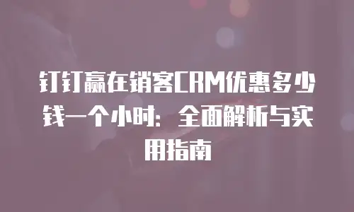 钉钉赢在销客CRM优惠多少钱一个小时：全面解析与实用指南