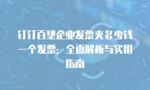 钉钉百望企业发票夹多少钱一个发票：全面解析与实用指南