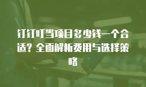 钉钉叮当项目多少钱一个合适？全面解析费用与选择策略