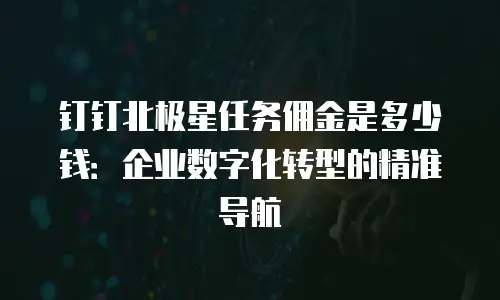 钉钉北极星任务佣金是多少钱：企业数字化转型的精准导航