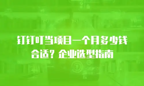 钉钉叮当项目一个月多少钱合适？企业选型指南