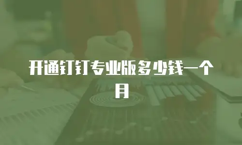 开通钉钉专业版多少钱一个月