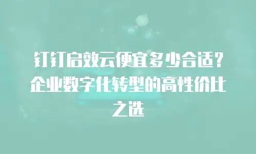 钉钉启效云便宜多少合适？企业数字化转型的高性价比之选