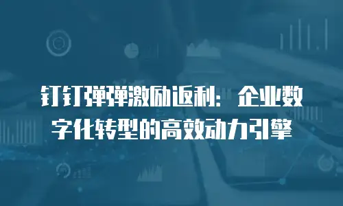 钉钉弹弹激励返利：企业数字化转型的高效动力引擎