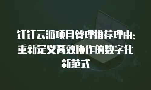钉钉云派项目管理推荐理由：重新定义高效协作的数字化新范式