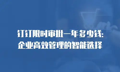 钉钉限时审批一年多少钱：企业高效管理的智能选择