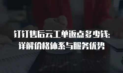 钉钉售后云工单返点多少钱：详解价格体系与服务优势