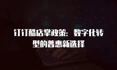 钉钉酷店掌政策：数字化转型的普惠新选择