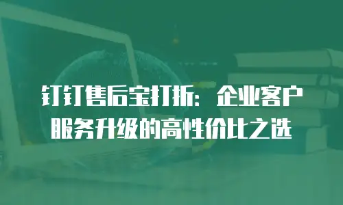 钉钉售后宝打折：企业客户服务升级的高性价比之选
