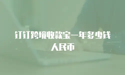 钉钉跨境收款宝一年多少钱人民币