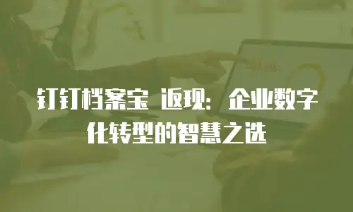 钉钉档案宝 返现：企业数字化转型的智慧之选