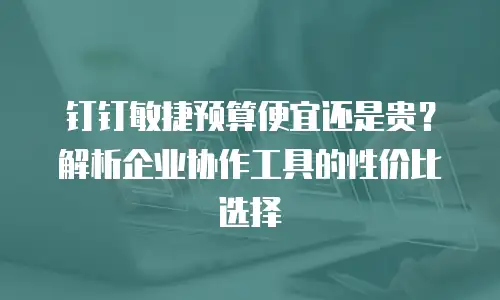 钉钉敏捷预算便宜还是贵？解析企业协作工具的性价比选择
