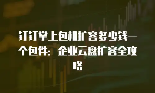 钉钉掌上包机扩容多少钱一个包件：企业云盘扩容全攻略
