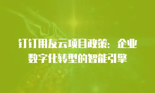 钉钉用友云项目政策：企业数字化转型的智能引擎