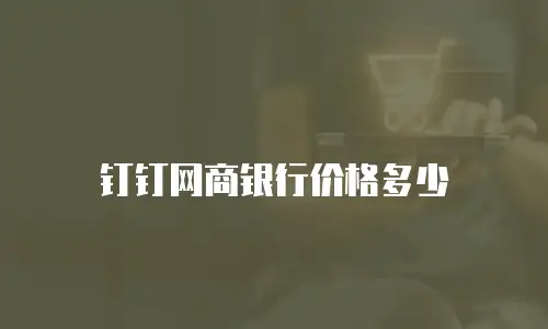 钉钉网商银行价格多少