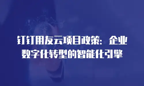 钉钉用友云项目政策：企业数字化转型的智能化引擎