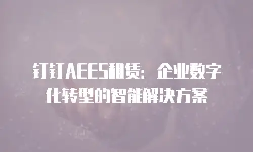 钉钉AEES租赁：企业数字化转型的智能解决方案