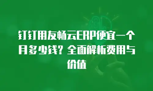 钉钉用友畅云ERP便宜一个月多少钱？全面解析费用与价值