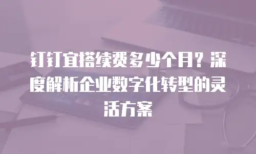 钉钉宜搭续费多少个月？深度解析企业数字化转型的灵活方案