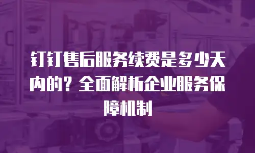 钉钉售后服务续费是多少天内的？全面解析企业服务保障机制
