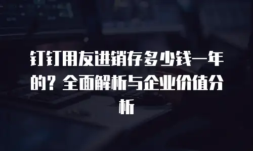 钉钉用友进销存多少钱一年的？全面解析与企业价值分析