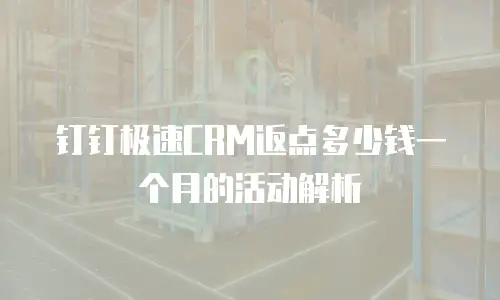 钉钉极速CRM返点多少钱一个月的活动解析