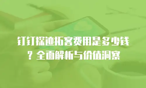钉钉探迹拓客费用是多少钱？全面解析与价值洞察