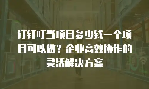 钉钉叮当项目多少钱一个项目可以做？企业高效协作的灵活解决方案