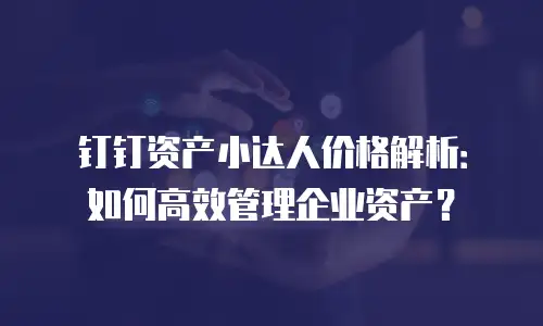 钉钉资产小达人价格解析：如何高效管理企业资产？
