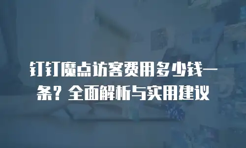 钉钉魔点访客费用多少钱一条？全面解析与实用建议