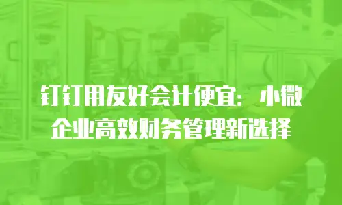 钉钉用友好会计便宜：小微企业高效财务管理新选择