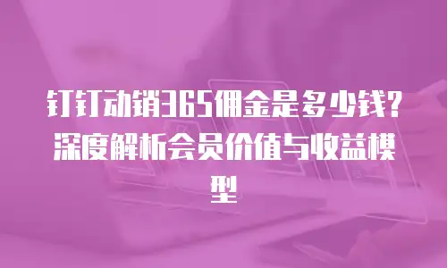 钉钉动销365佣金是多少钱？深度解析会员价值与收益模型