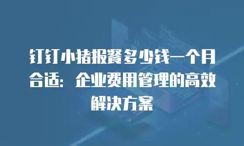 钉钉小猪报餐多少钱一个月合适：企业费用管理的高效解决方案