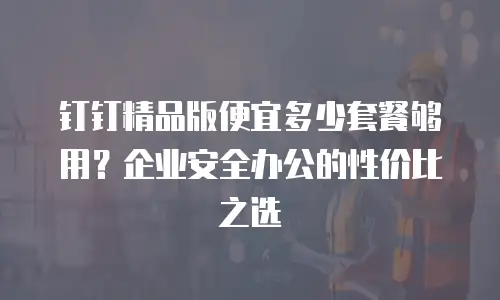 钉钉精品版便宜多少套餐够用？企业安全办公的性价比之选
