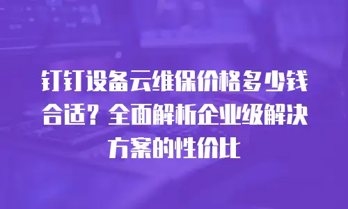 钉钉设备云维保价格多少钱合适？全面解析企业级解决方案的性价比