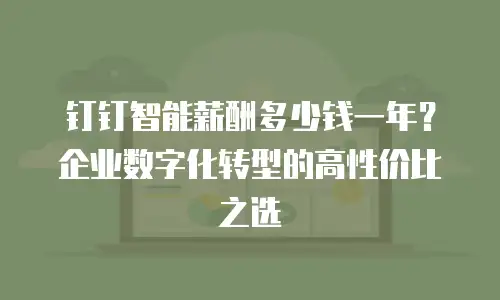 钉钉智能薪酬多少钱一年？企业数字化转型的高性价比之选