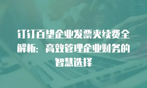 钉钉百望企业发票夹续费全解析：高效管理企业财务的智慧选择