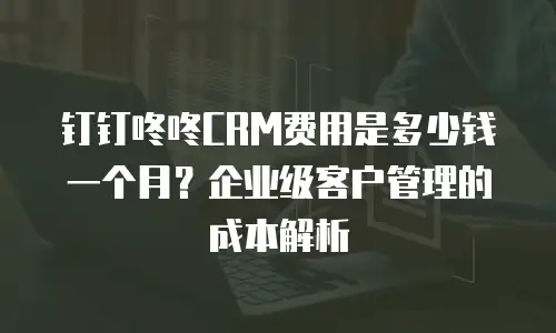 钉钉咚咚CRM费用是多少钱一个月？企业级客户管理的成本解析