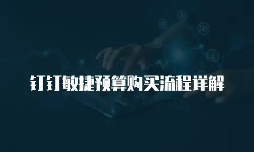 钉钉敏捷预算购买流程详解