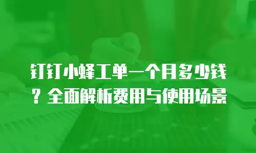 钉钉小蜂工单一个月多少钱？全面解析费用与使用场景