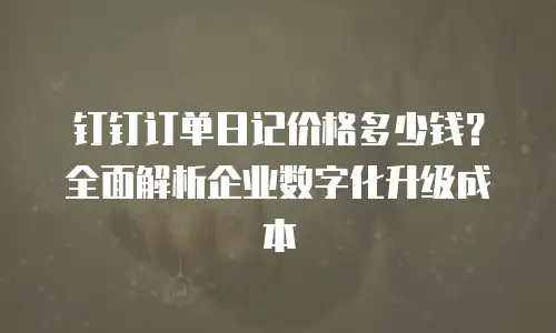 钉钉订单日记价格多少钱？全面解析企业数字化升级成本