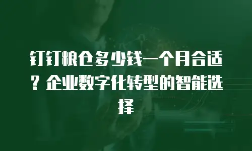钉钉粮仓多少钱一个月合适？企业数字化转型的智能选择
