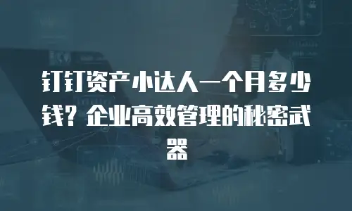 钉钉资产小达人一个月多少钱？企业高效管理的秘密武器